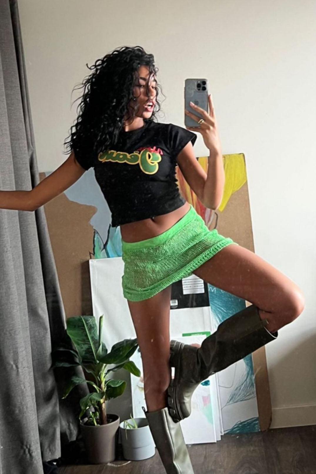 Baby Don't Lie Tube Skirt in Apple Green - Elsie & Fred