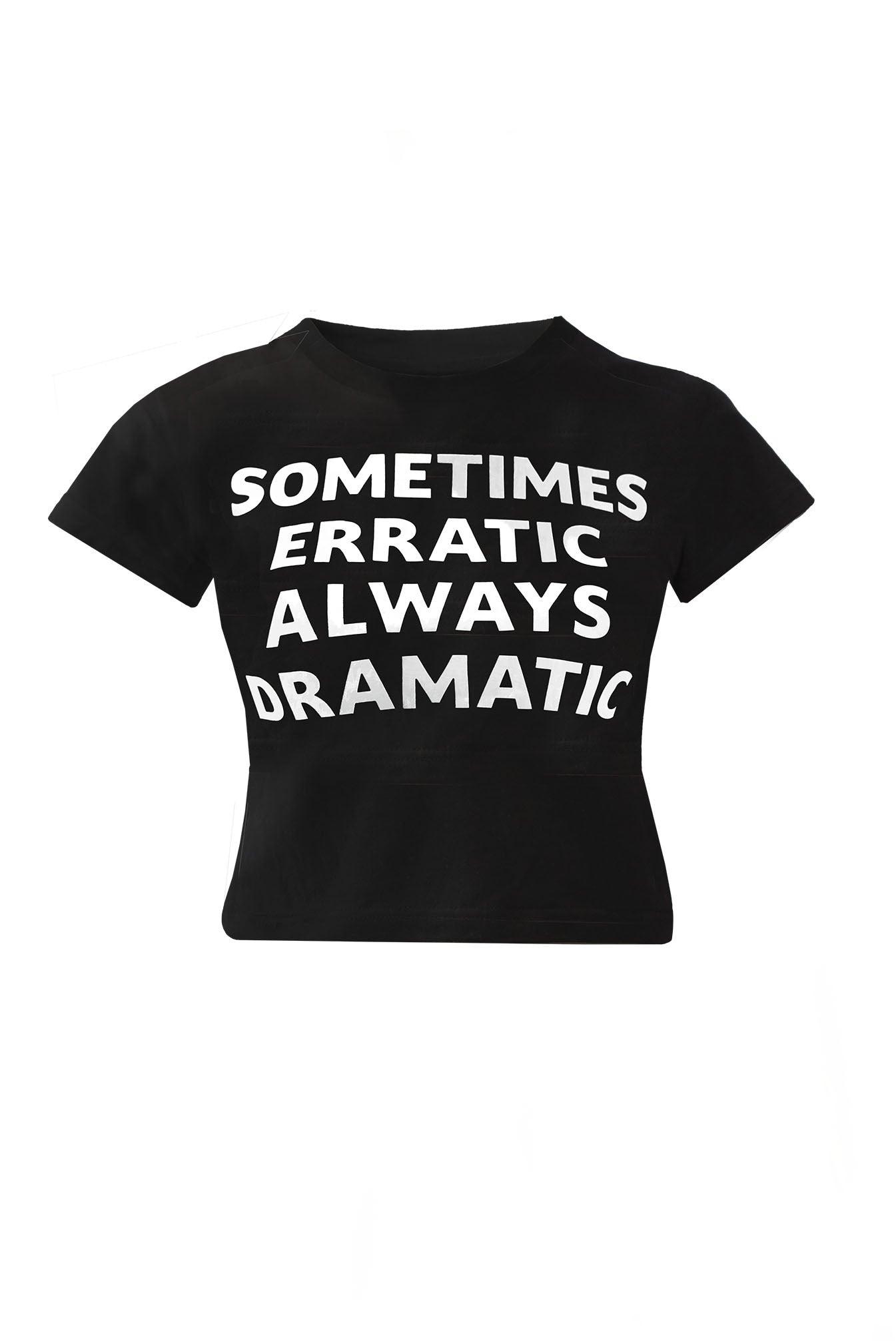 cut out of Retro Logo Slogan Y2k vintage inspired fitted black cropped Baby-T T-shirt