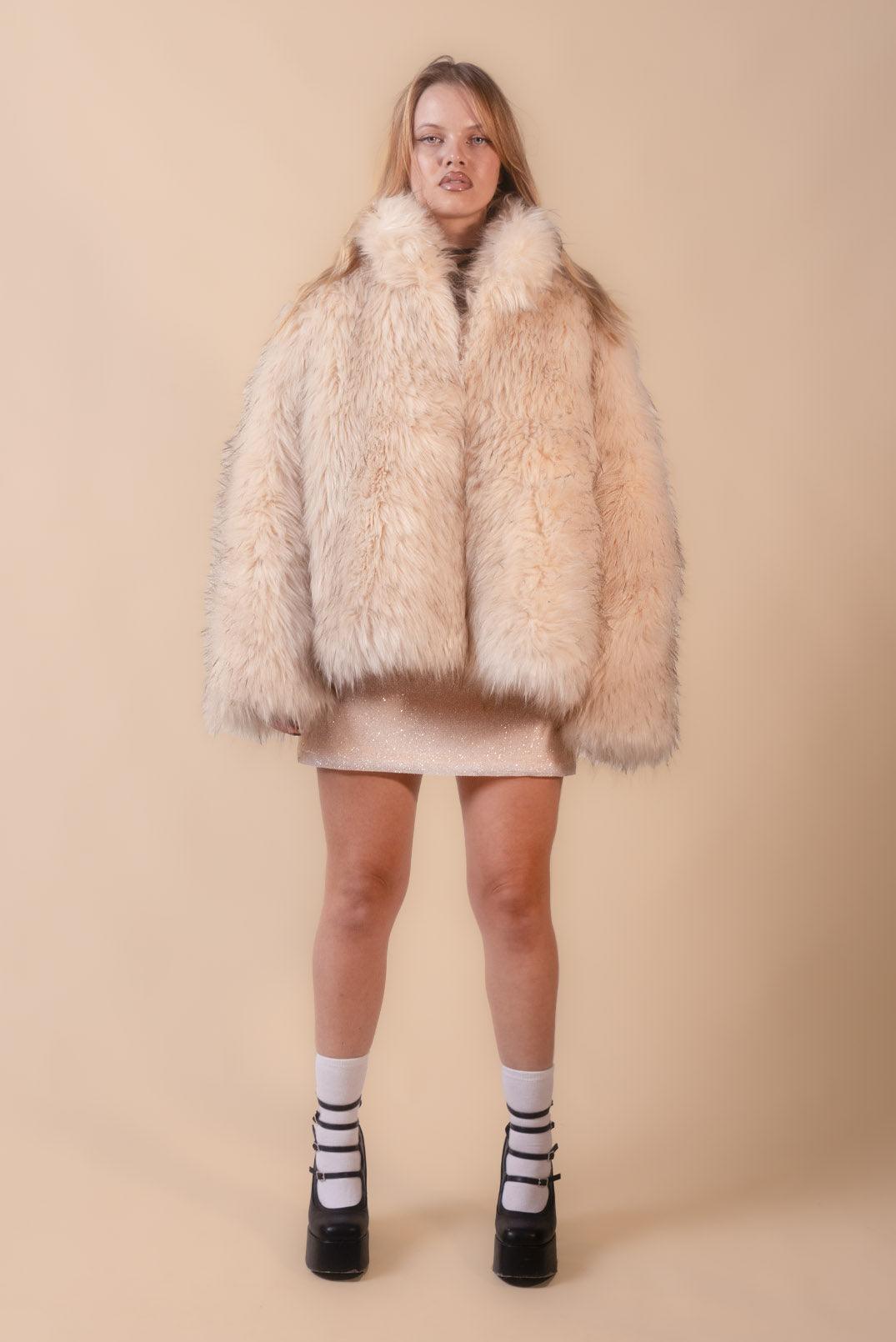Folly White Faux Fur Oversized Jacket - Elsie & Fred