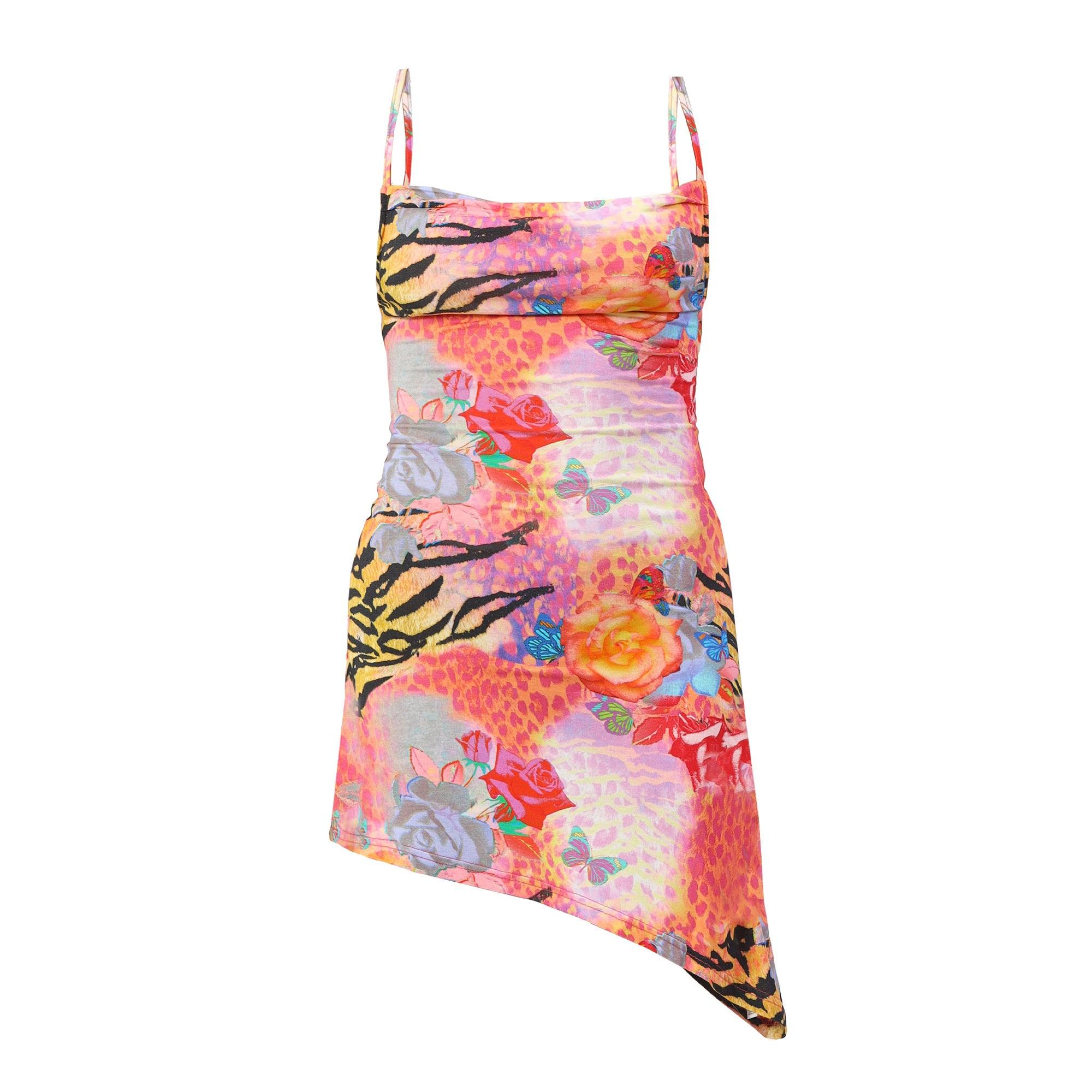 Hypnotize Asymmetric Jersey Dress in Animal Print - Elsie & Fred