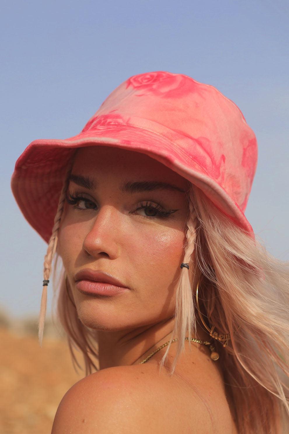 Liaison Velvet Rose Print Floppy Bucket Hat - Elsie & Fred