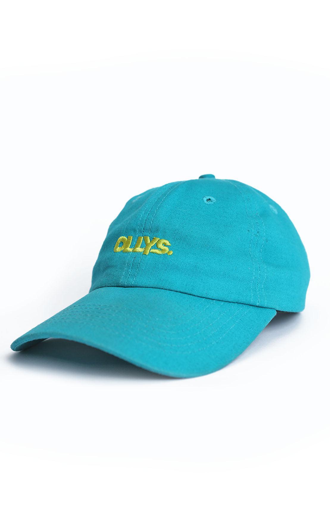 OLLYS. Teal Cotton Cap with Lime Logo - Elsie & Fred