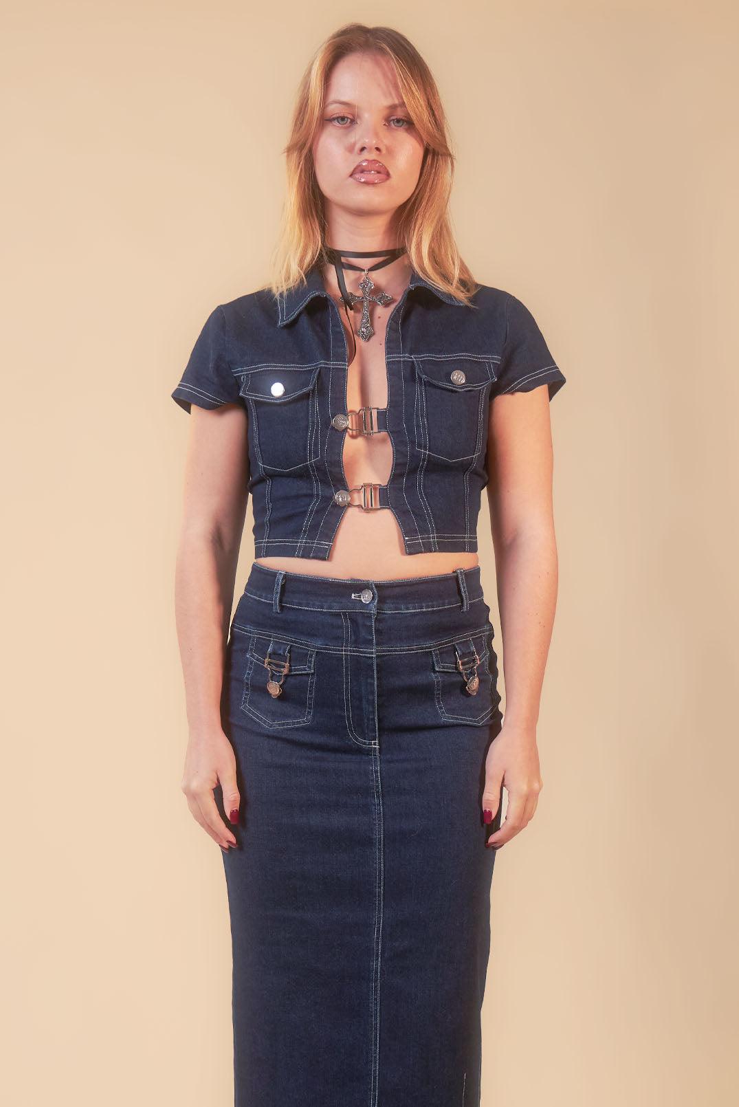 Siren 90's Indigo Denim Cropped Top - Elsie & Fred